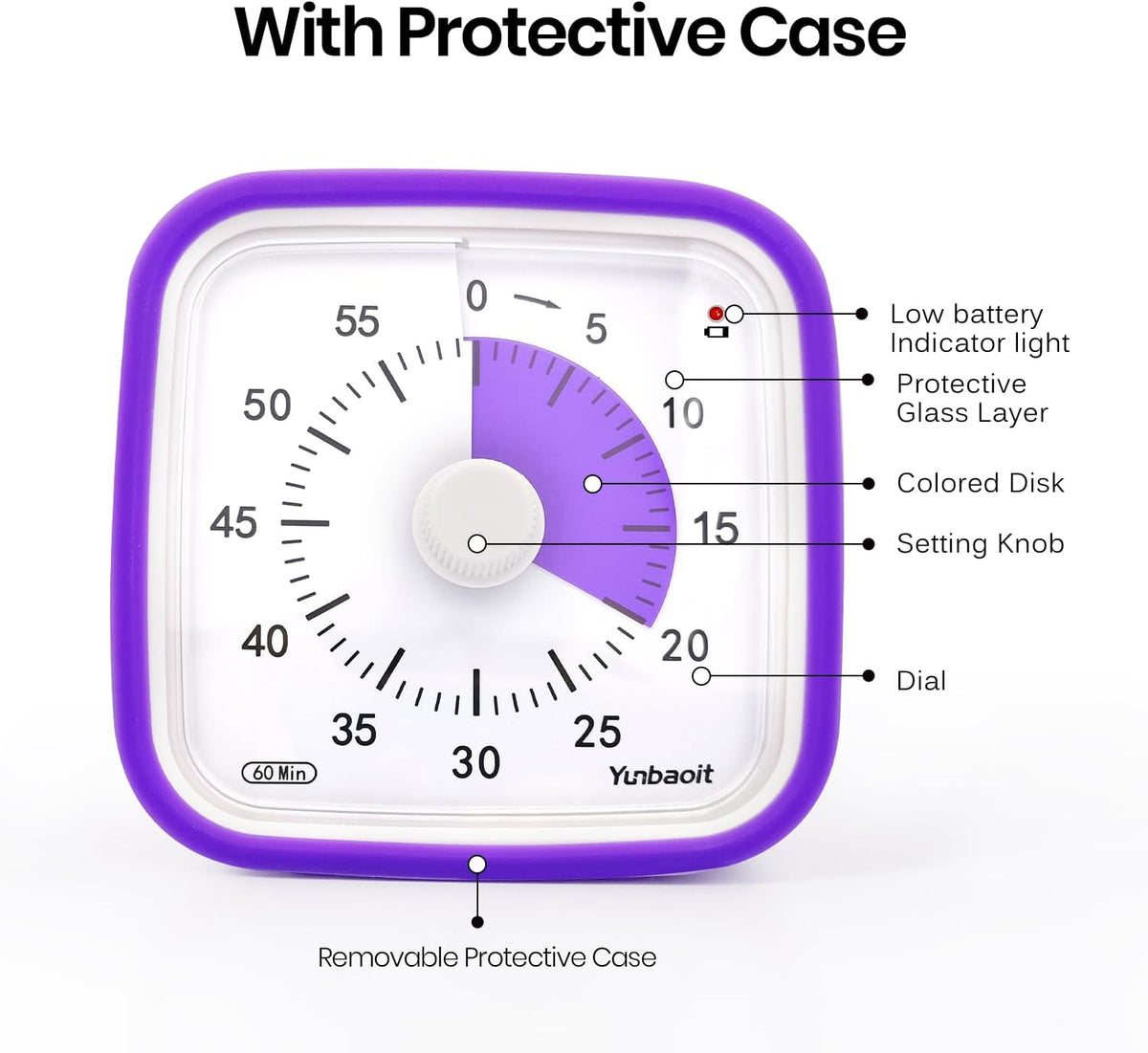 Rainbow Visual Timer for Kids, 60-min Countdown Timer, Blue