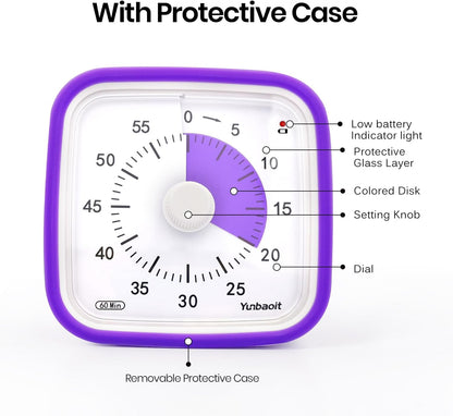 Rainbow Visual Timer for Kids, 60-min Countdown Timer, Blue