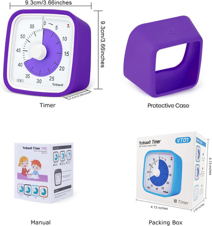 Rainbow Visual Timer for Kids, 60-min Countdown Timer, Blue