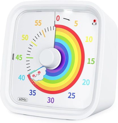 Rainbow Visual Timer for Kids, 60-min Countdown Timer, Blue