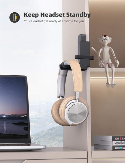 Headphone Stand Adhesive Rotatable Headset Earphone Hanger Hook