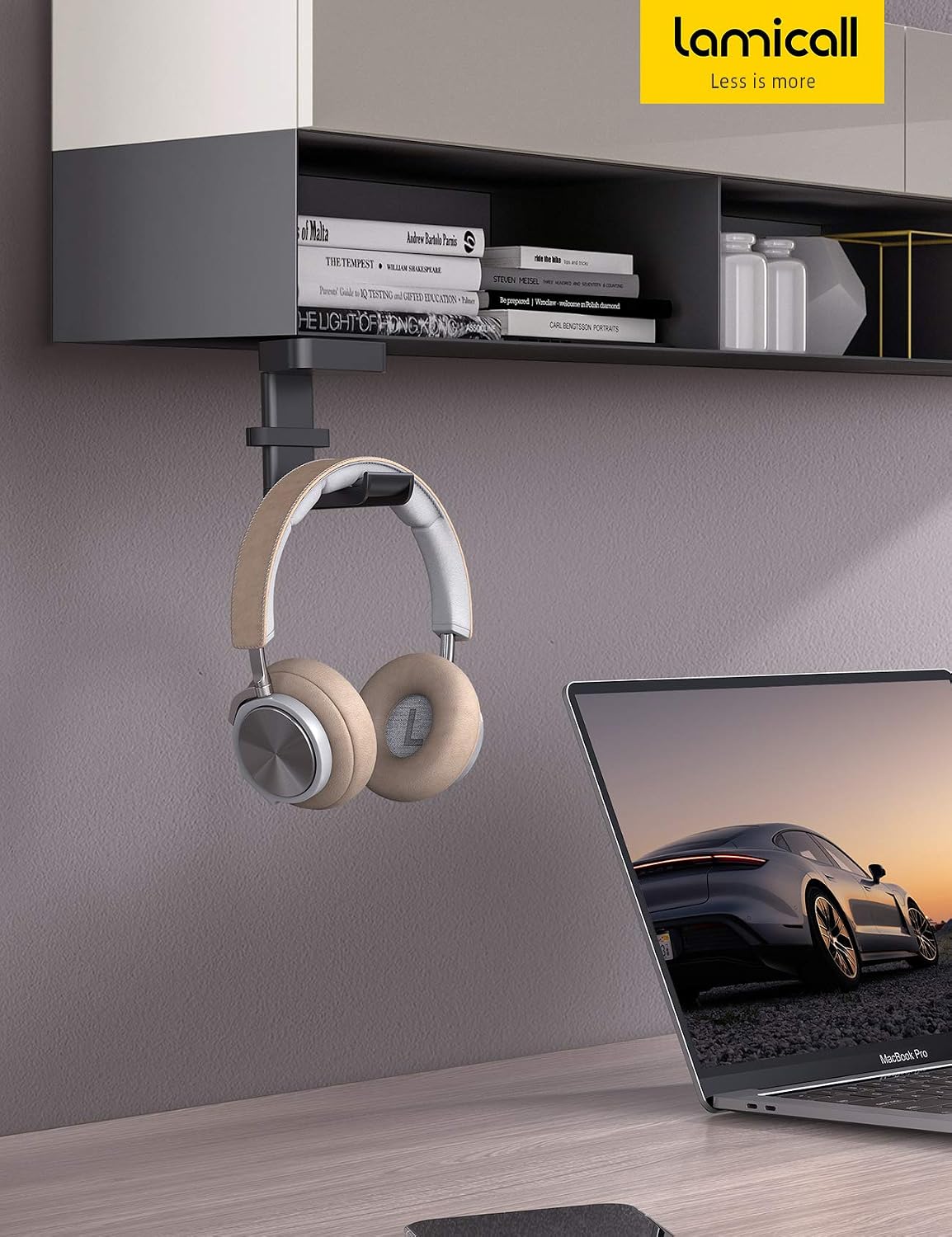 Headphone Stand Adhesive Rotatable Headset Earphone Hanger Hook