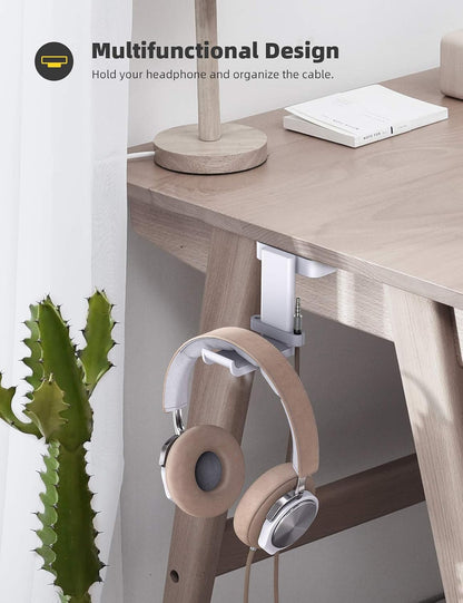 Headphone Stand Adhesive Rotatable Headset Earphone Hanger Hook