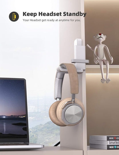 Headphone Stand Adhesive Rotatable Headset Earphone Hanger Hook