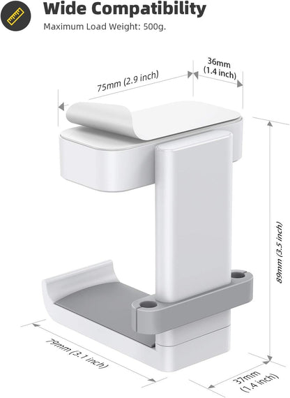 Headphone Stand Adhesive Rotatable Headset Earphone Hanger Hook