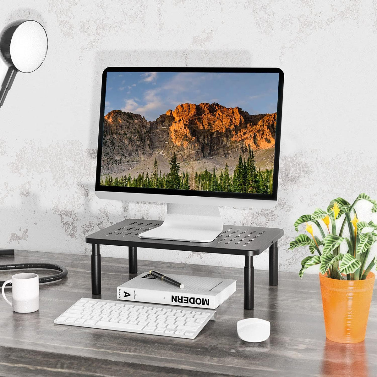 Desk File Organizer, 4 Tier Desktop Paper Letter Tray Organizer with Drawer and 2 Pen Holders, Office Desk Accessories & Workspace Organizers for Office, Home Supplies(DO005DH-B), 1 Pack, Black