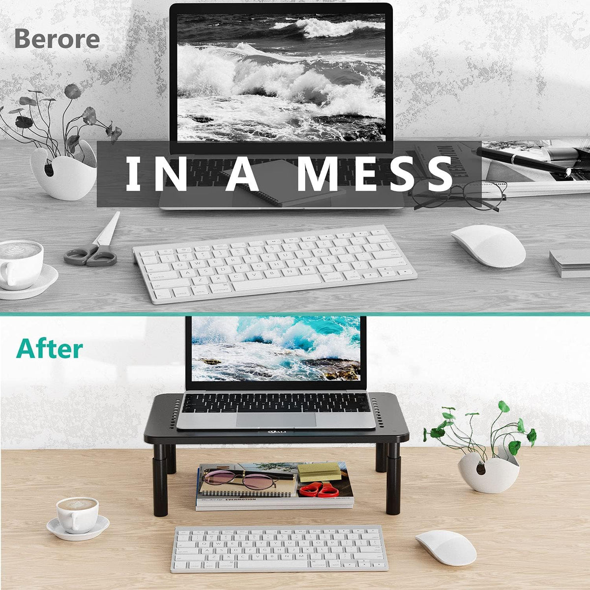 Desk File Organizer, 4 Tier Desktop Paper Letter Tray Organizer with Drawer and 2 Pen Holders, Office Desk Accessories & Workspace Organizers for Office, Home Supplies(DO005DH-B), 1 Pack, Black