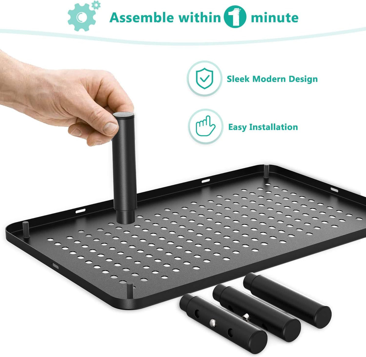 Desk File Organizer, 4 Tier Desktop Paper Letter Tray Organizer with Drawer and 2 Pen Holders, Office Desk Accessories & Workspace Organizers for Office, Home Supplies(DO005DH-B), 1 Pack, Black