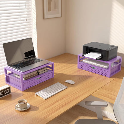Desk File Organizer, 4 Tier Desktop Paper Letter Tray Organizer with Drawer and 2 Pen Holders, Office Desk Accessories & Workspace Organizers for Office, Home Supplies(DO005DH-B), 1 Pack, Black