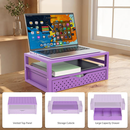 Desk File Organizer, 4 Tier Desktop Paper Letter Tray Organizer with Drawer and 2 Pen Holders, Office Desk Accessories & Workspace Organizers for Office, Home Supplies(DO005DH-B), 1 Pack, Black