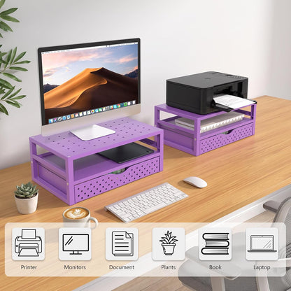 Desk File Organizer, 4 Tier Desktop Paper Letter Tray Organizer with Drawer and 2 Pen Holders, Office Desk Accessories & Workspace Organizers for Office, Home Supplies(DO005DH-B), 1 Pack, Black
