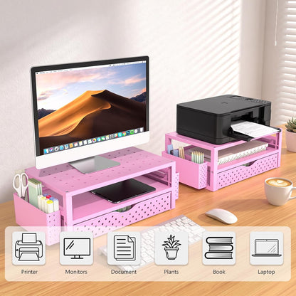Desk File Organizer, 4 Tier Desktop Paper Letter Tray Organizer with Drawer and 2 Pen Holders, Office Desk Accessories & Workspace Organizers for Office, Home Supplies(DO005DH-B), 1 Pack, Black