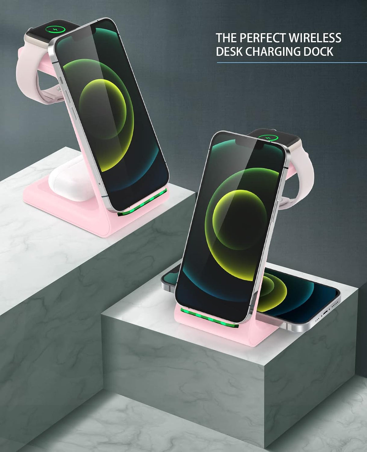 3 in 1 Wireless Charging Station, 2026 Upgraded Fast Desk Charger Station for iPhone 17 16 15 14 13 12 Pro Max Plus, Charger Stand for Apple Watch 11 10 9 8 7 6 5 4 3 2 Ultra SE, Airpods 4 3 2 Pro