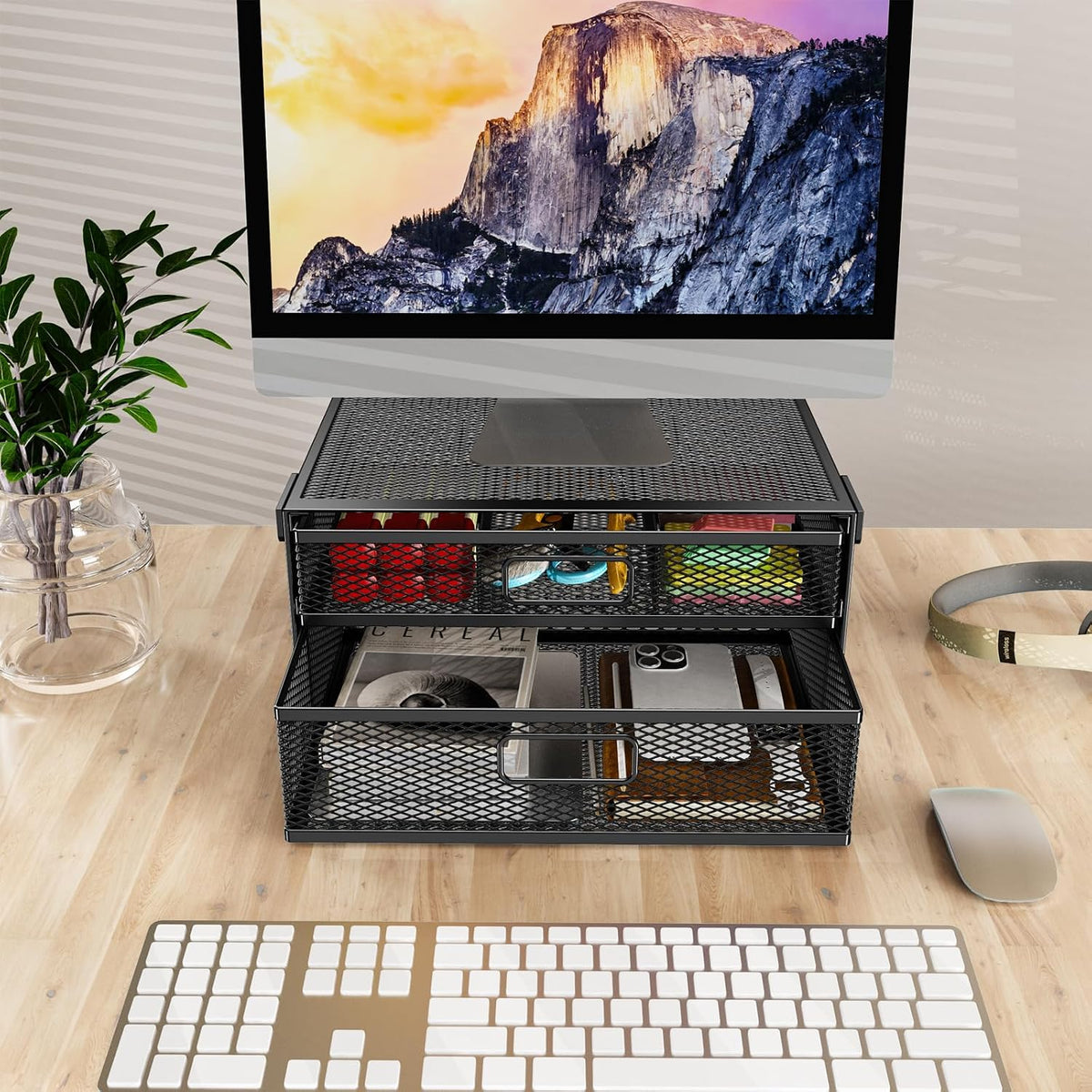 Under Desk Drawer Organizer No Drilling Under Desk Storage Drawer Organizer Metal Under Desk Drawer Suitable for Home and Office(13 Inch)