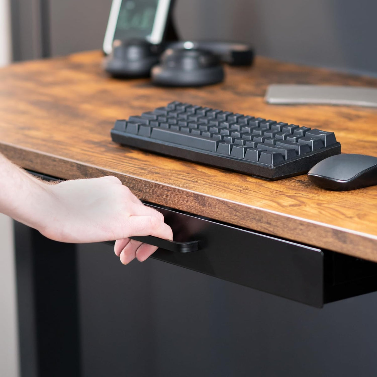 Black 22 x 9 inch Under Desk Storage Drawer, DESK-DR22H-B