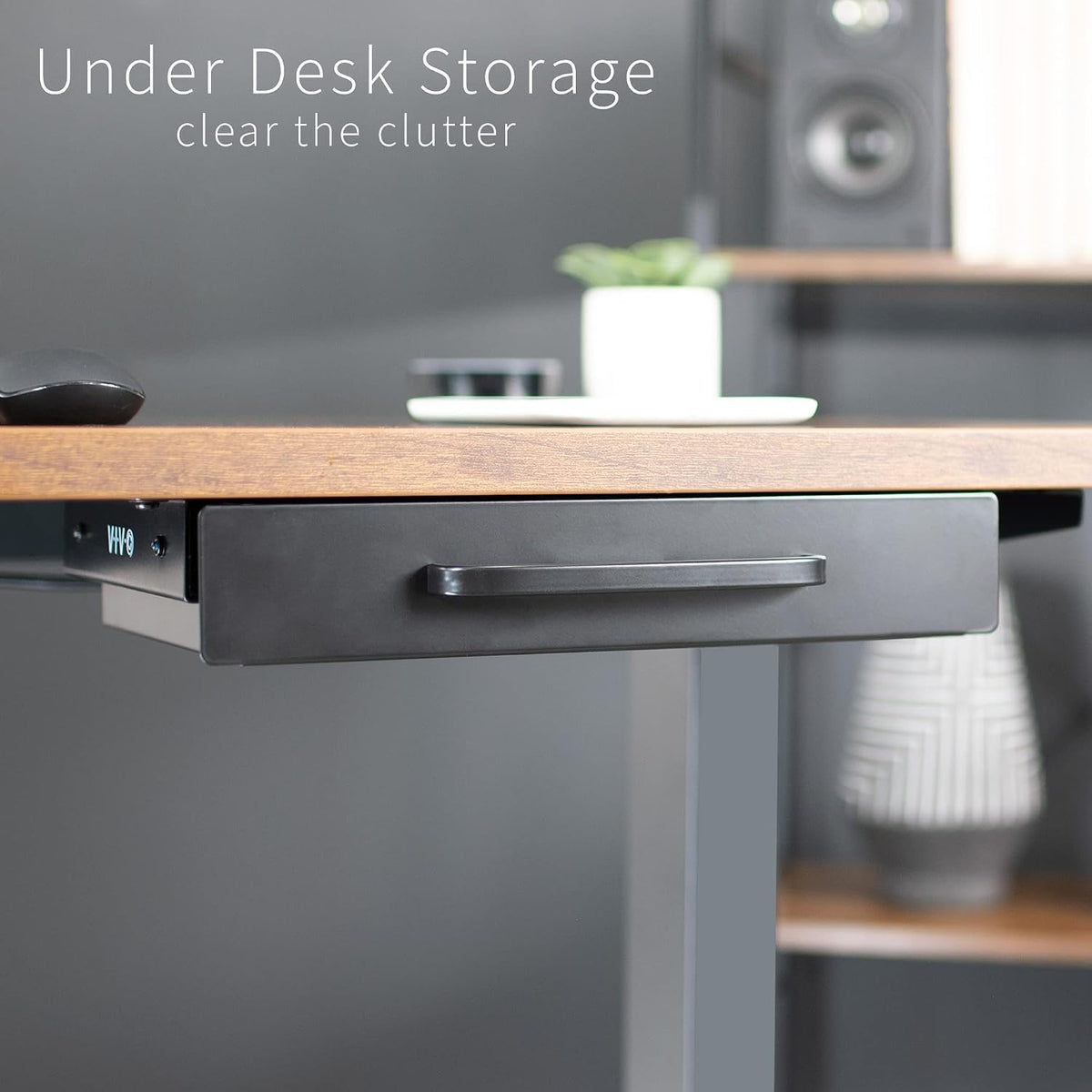 Black 22 x 9 inch Under Desk Storage Drawer, DESK-DR22H-B