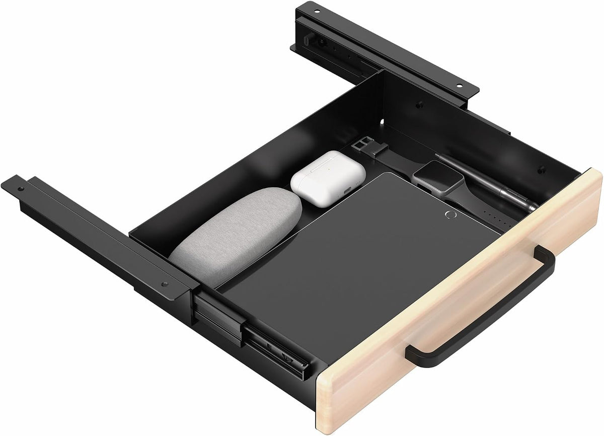 Black 22 x 9 inch Under Desk Storage Drawer, DESK-DR22H-B