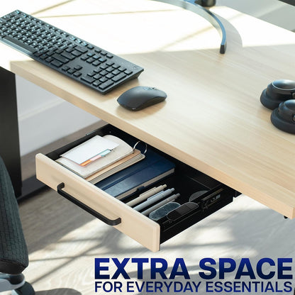 Black 22 x 9 inch Under Desk Storage Drawer, DESK-DR22H-B