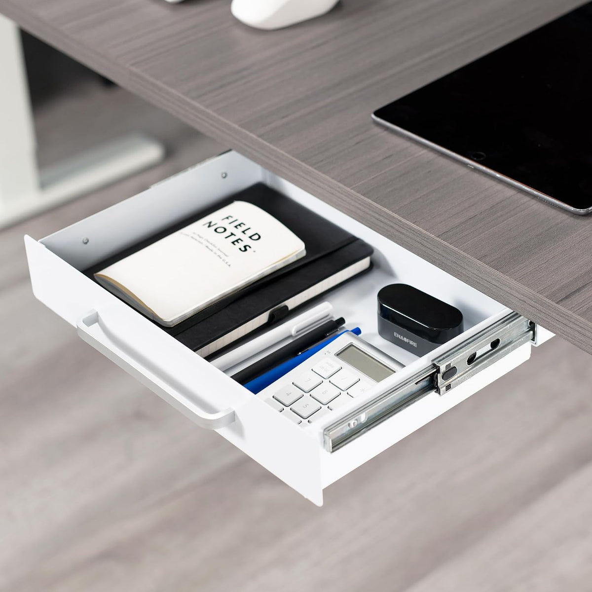 Black 22 x 9 inch Under Desk Storage Drawer, DESK-DR22H-B