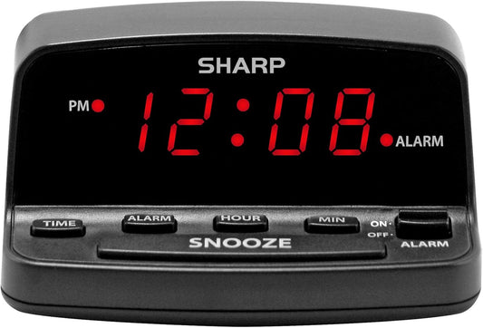 Digital Alarm Clock with Keyboard Controls, Large Snooze, Red LED