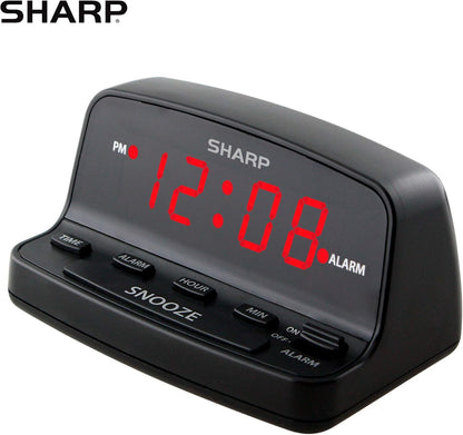 Digital Alarm Clock with Keyboard Controls, Large Snooze, Red LED