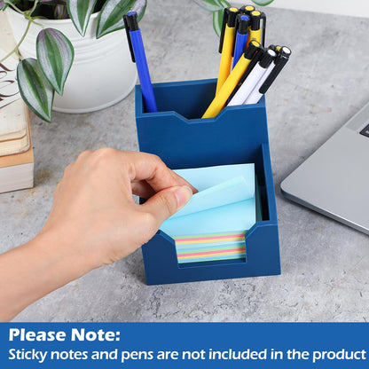 Black Sticky Note Holder, Silicone Memo Holder with Pen or Card Slots, Sticky Note Dispenser, Fits 3x3 Inches Sticky Notes