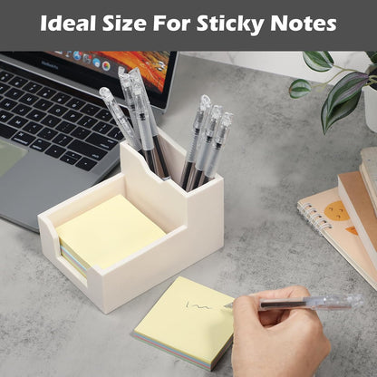 Black Sticky Note Holder, Silicone Memo Holder with Pen or Card Slots, Sticky Note Dispenser, Fits 3x3 Inches Sticky Notes