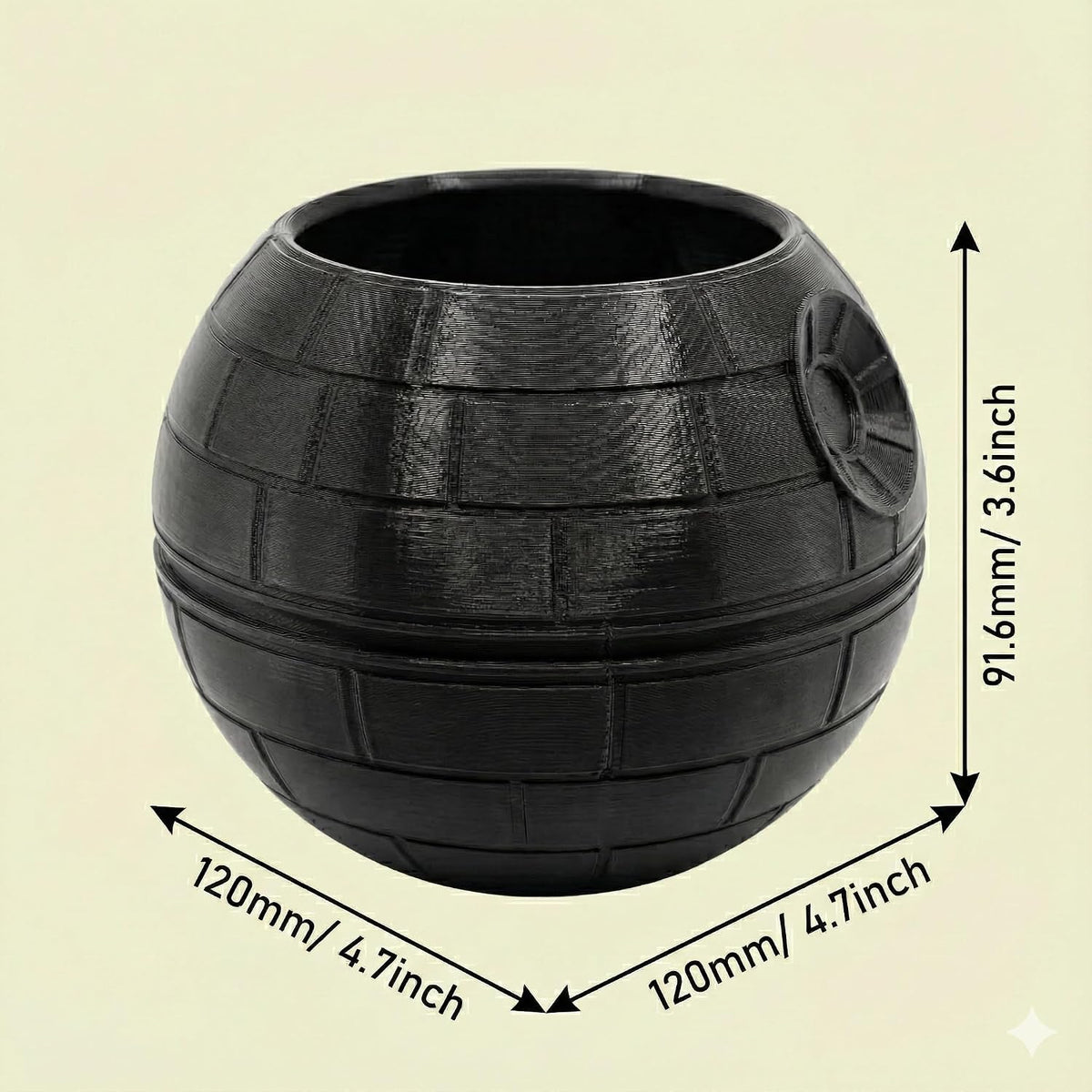 Black Mechanical Star Planter & Desk Decorations Accessories - Funny Pen Holder, Novelty Kitchen Snack Jar, Plant Pot for Home Office Decor, Unique Gifts for Boys Men Fans