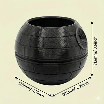 Black Mechanical Star Planter & Desk Decorations Accessories - Funny Pen Holder, Novelty Kitchen Snack Jar, Plant Pot for Home Office Decor, Unique Gifts for Boys Men Fans