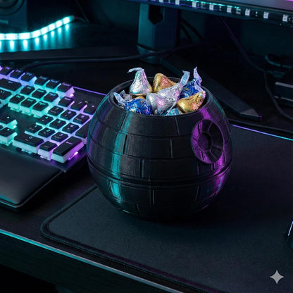Black Mechanical Star Planter & Desk Decorations Accessories - Funny Pen Holder, Novelty Kitchen Snack Jar, Plant Pot for Home Office Decor, Unique Gifts for Boys Men Fans