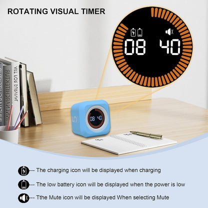Rotating Cube Countdown Visual Timer 5, 25, 10 50 Minutes Preset