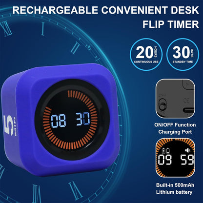 Rotating Cube Countdown Visual Timer 5, 25, 10 50 Minutes Preset