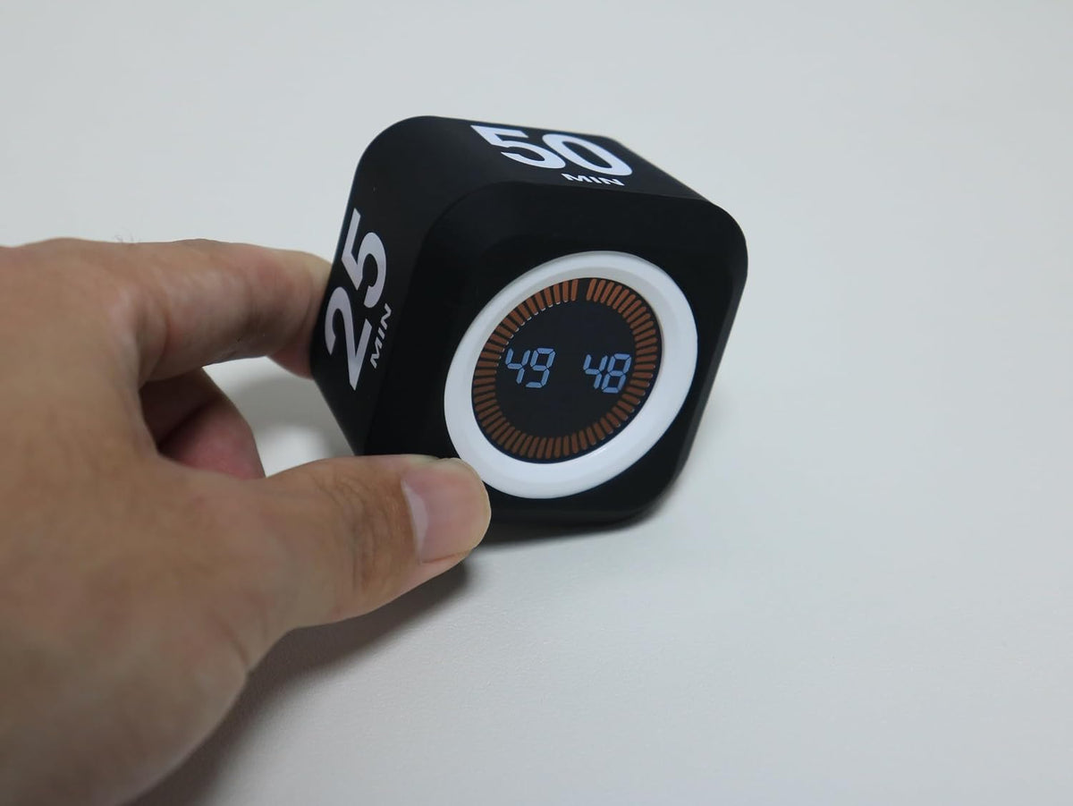 Rotating Cube Countdown Visual Timer 5, 25, 10 50 Minutes Preset