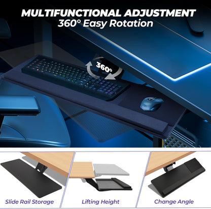 Keyboard Tray - Ergonomic Large Size Keypad Tray Holder