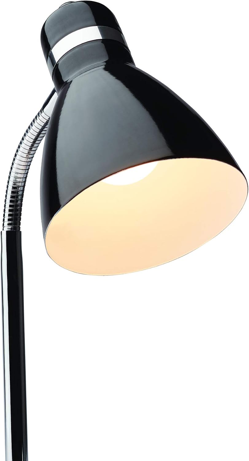 NHDK-OX-BK Oxford Black Metal Flexible Classic Desk or Table Lamp for Office or Bedroom Use