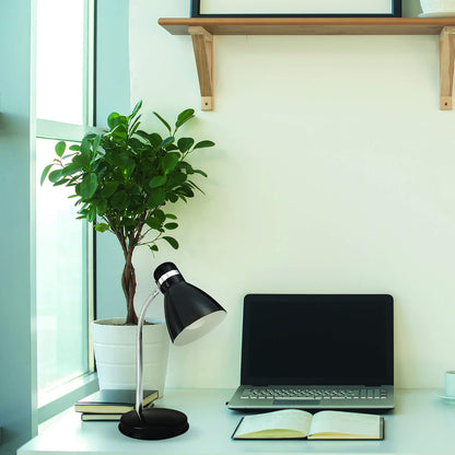 NHDK-OX-BK Oxford Black Metal Flexible Classic Desk or Table Lamp for Office or Bedroom Use