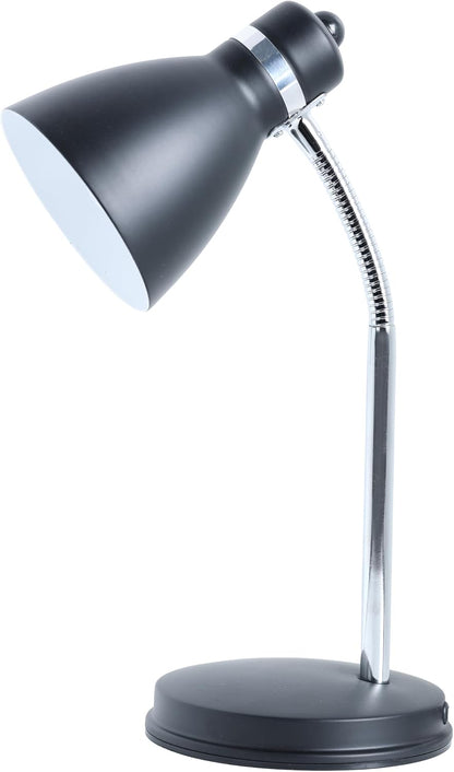 NHDK-OX-BK Oxford Black Metal Flexible Classic Desk or Table Lamp for Office or Bedroom Use