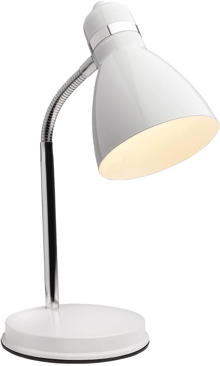NHDK-OX-BK Oxford Black Metal Flexible Classic Desk or Table Lamp for Office or Bedroom Use