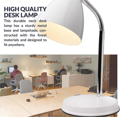 NHDK-OX-BK Oxford Black Metal Flexible Classic Desk or Table Lamp for Office or Bedroom Use