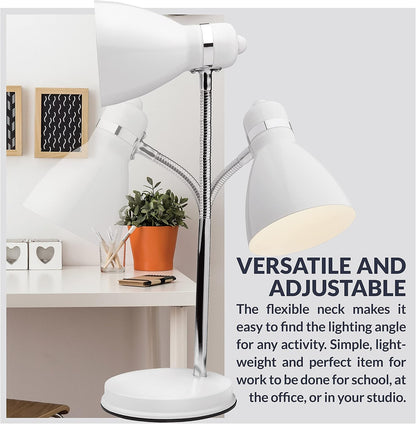 NHDK-OX-BK Oxford Black Metal Flexible Classic Desk or Table Lamp for Office or Bedroom Use