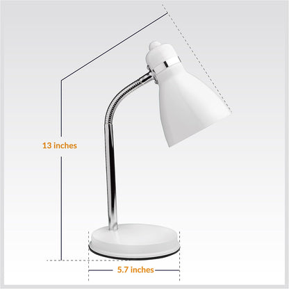 NHDK-OX-BK Oxford Black Metal Flexible Classic Desk or Table Lamp for Office or Bedroom Use