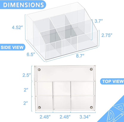 Acrylic Desk Organizer, Upgraded Clear Pencil Organizer for Desk, 7 Compartments Stationary Pen Organizer Storage with Drawer, for Office Supply, 500+ Pencils Capacity
