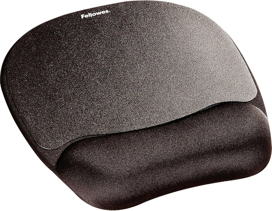 Fellowes Memory Foam Mouse Pad/Wrist Rest- Black (9176501)
