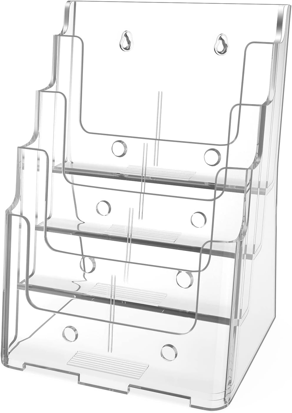 4 Tier Brochure Holder, 8.5 x 11, Removable Divider, 1 Pack