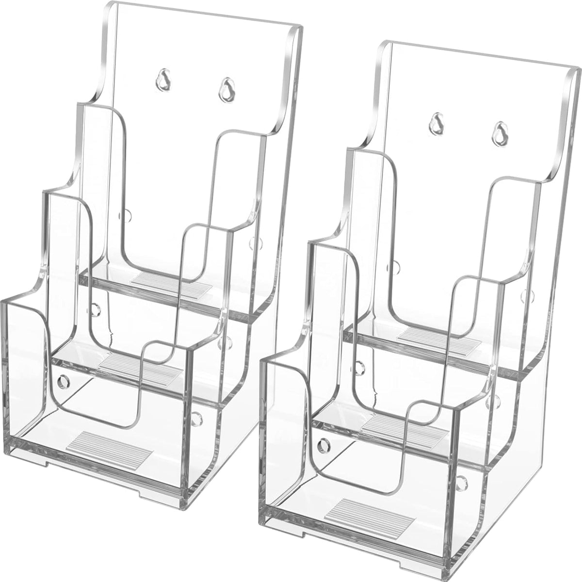 4 Tier Brochure Holder, 8.5 x 11, Removable Divider, 1 Pack