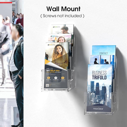 4 Tier Brochure Holder, 8.5 x 11, Removable Divider, 1 Pack