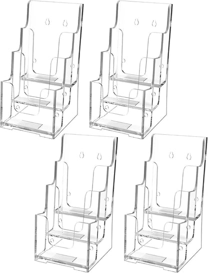 4 Tier Brochure Holder, 8.5 x 11, Removable Divider, 1 Pack