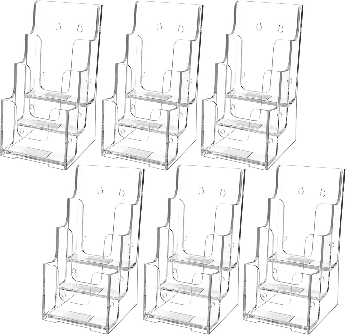4 Tier Brochure Holder, 8.5 x 11, Removable Divider, 1 Pack