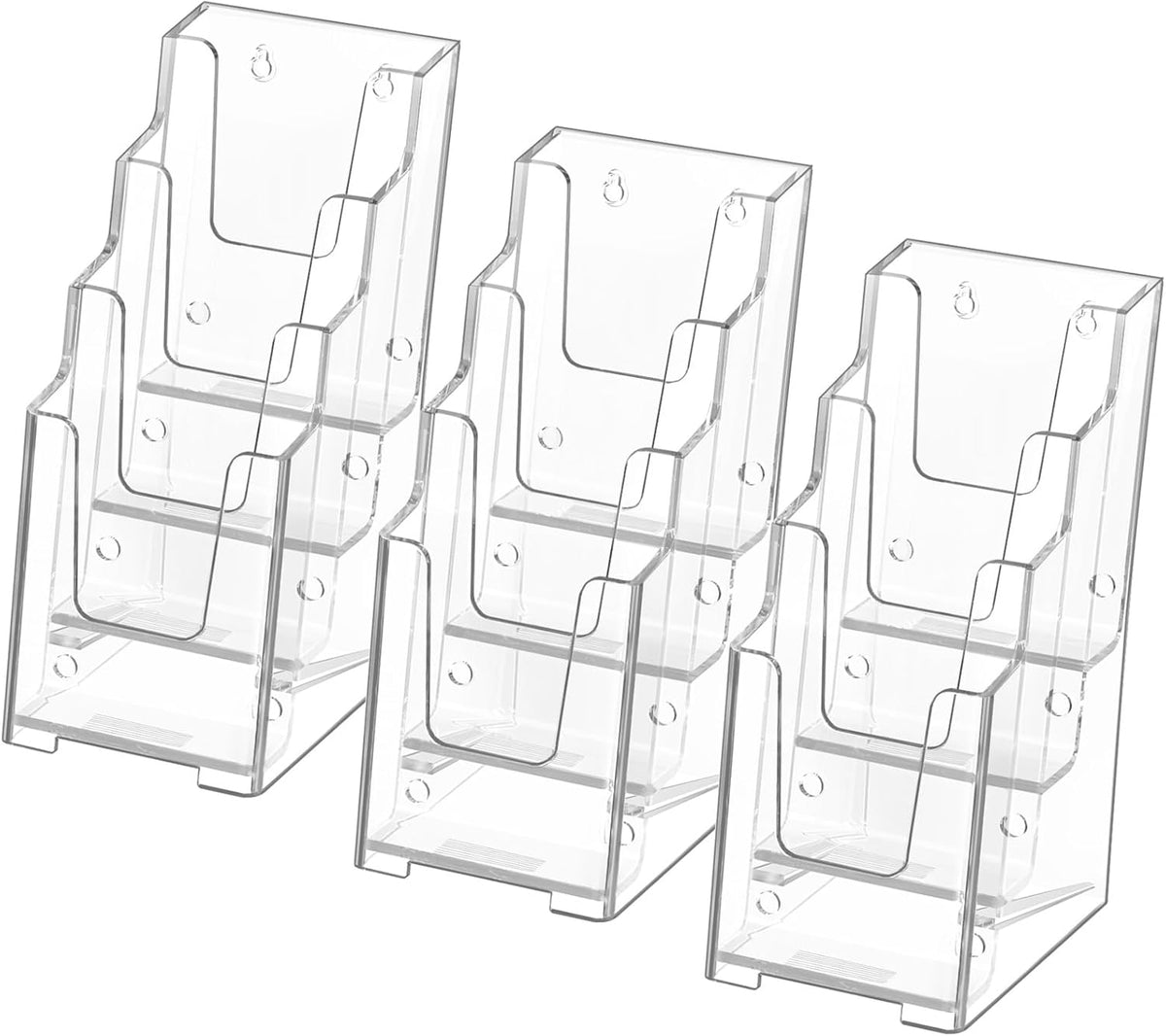 4 Tier Brochure Holder, 8.5 x 11, Removable Divider, 1 Pack