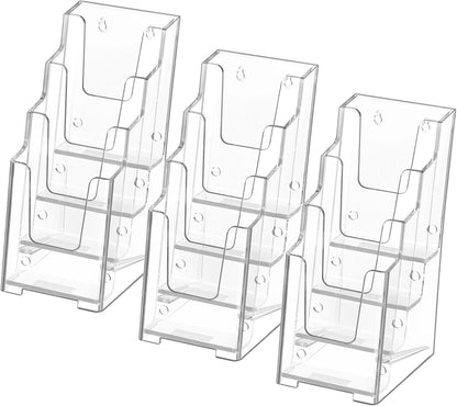 4 Tier Brochure Holder, 8.5 x 11, Removable Divider, 1 Pack
